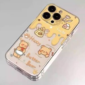 Cute Bear Design Phone Case - Yellow